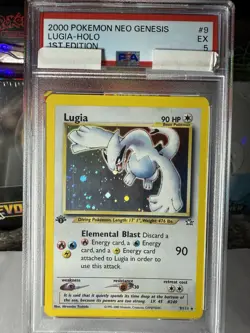 2000 POKEMON NEO GENESIS 1ST ED #9 LUGIA-HOLO PSA 5 - Image 1