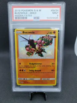 2019 Pokemon Game - Hidden Fates - Shiny Vault Holo - SV24 Buzzwole PSA 9 MINT - Image 1