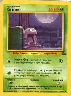 Grimer - Pokemon TCG Fossil 1st Edition 48/62 Common Lightly Played LP - Image 1