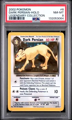 Pokemon PSA 8 Dark Persian 6 Holo Legendary Collection New Cert!! - Image 1