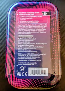NEW Pokemon TCG Mega Evolution Mega Heroes Mini Tin Lucario w/ 2 Booster Packs - Image 2