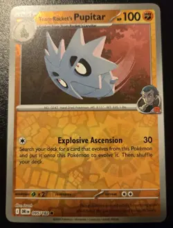 Team Rocket's Pupitar 095/182 Reverse Holo Common Destined Rivals Pokemon TCG - Image 1