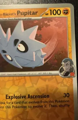 Team Rocket's Pupitar 095/182 Reverse Holo Common Destined Rivals Pokemon TCG - Image 3