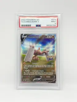 Pokemon Conkeldurr V 074/078 Alt Art Pokemon Go PSA 9 MINT - Image 1