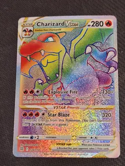 Pokemon TCG Charizard Vstar Brilliant Stars 174/172 Secret Rare Rainbow Foil - Image 1
