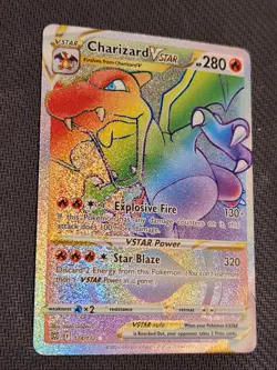 Pokemon TCG Charizard Vstar Brilliant Stars 174/172 Secret Rare Rainbow Foil - Image 2