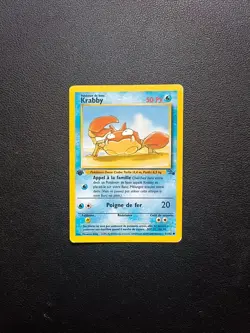 Carte Pokemon Krabby 51/62 Set Fossile Wizards Edition 1 FR - Image 1
