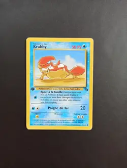 Carte Pokemon Krabby 51/62 Edition 1 - Fossile - FR - Image 1