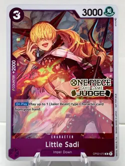 One Piece Little Sadi OP02-073 Judge One Piece Promotion Card Impel Down Promo - Image 2