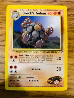 Brock's Golem (20/132) Rare Gym Heroes Set Pokemon Card! FAST & FREE P&P! - Image 2