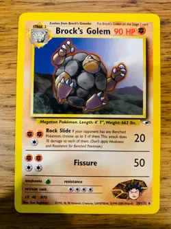 Brock's Golem (20/132) Rare Gym Heroes Set Pokemon Card! FAST & FREE P&P! - Image 4
