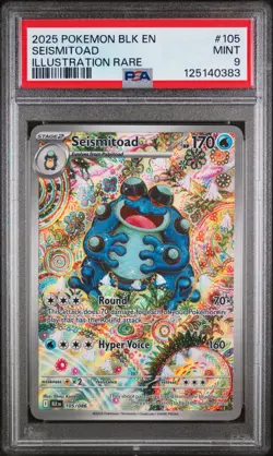 PSA 9 Seismitoad IR Black Bolt 105/086 Graded Pokemon Card - Image 1