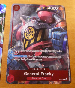 ONE PIECE ENGLISH CARD PROMO HOLO GAME CARTE GENERAL FRANKY P-027 ALT EN MINT - Image 1