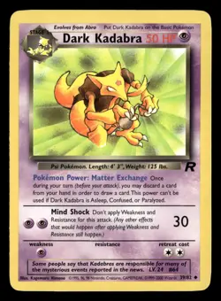 Dark Kadabra - 39/82 - Uncommon - Team Rocket - Pokemon Card - LP - Image 1
