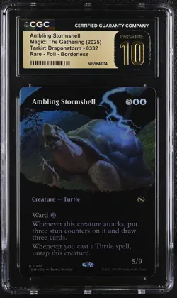 AMBLING STORMSHELL Tarkir: Dragonstorm Borderless Foil CGC Pristine 10 MTG - Image 1