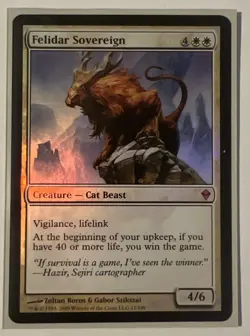 Magic the Gathering MtG Zendikar Felidar Sovereign Foil NM - Image 1