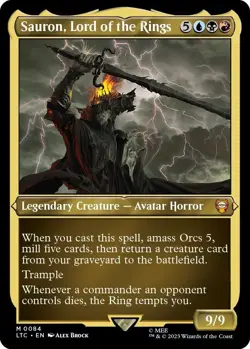 Sauron, Lord of the Rings (THICK DISPLAY Foil) MTG 0084 - NM PACK FRESH - Image 1