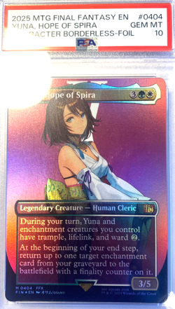 MTG Final Fantasy - Yuna Hope of Spira - #0404 Borderless Foil - PSA 10 - Image 1