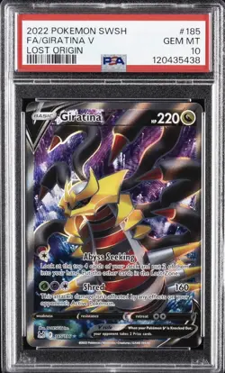2022 POKEMON SWORD & SHIELD LOST ORIGIN #185 FULL ART/GIRATINA V PSA 10 - Image 1