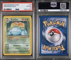 1999 Pokemon Base Set Venusaur Holo 15/102 PSA 4 VG-EX - Image 3