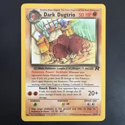 Pokemon Vintage Non Holo Rare Dark Dugtrio Team Rocket 23/82 WotC - Image 1