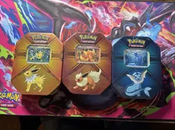 3 X SEALED Pokemon TCG Triple Effect Tin Set LOT Vaporeon Jolteon Flareon 820650102851 - Image 1