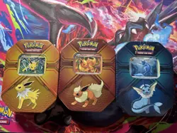 3 X SEALED Pokemon TCG Triple Effect Tin Set LOT Vaporeon Jolteon Flareon 820650102851 - Image 2