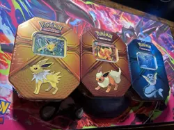 3 X SEALED Pokemon TCG Triple Effect Tin Set LOT Vaporeon Jolteon Flareon 820650102851 - Image 4