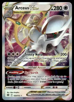 Pokemon TCG SWSH09: Brilliant Stars #123/172 Arceus VSTAR NM - Image 1