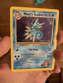 Misty's Seadra 9/132 Prerelease Pokemon Gym Heroes Holo Rare Must See!! - Image 1