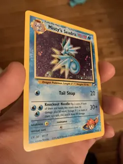 Misty's Seadra 9/132 Prerelease Pokemon Gym Heroes Holo Rare Must See!! - Image 2