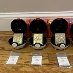 Pokemon 23k Burger King Gold Plated Trading Card Set Red Box Lot Of 6 - Image 2