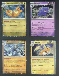 Pokemon Sam's Club 151 4 Mini Tin Promos Only NM Raichu Machamp Gengar Dragonite - Image 1