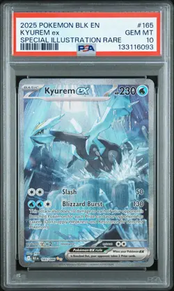 2025 POKEMON BLK EN-BLACK BOLT SPECIAL ILLUSTRATION RARE #165 KYUREM EX PSA 10 - Image 1