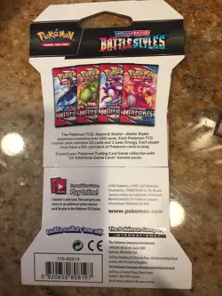 POKEMON TCG: SWORD AND SHIELD BATTLE STYLES SLEEVED BOOSTER PACK 1 Pack - Image 4