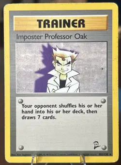 Imposter Professor Oak 102/130 Base Set 2 Regular LP Pokemon TCG Free Shipping - Image 1