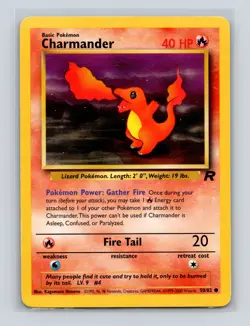 Pokemon TCG Charmander 50/82 Team Rocket Unlimited MP - Image 1