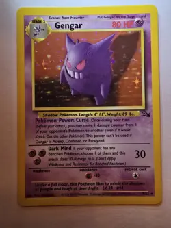 Pokemon Gengar Holo Fossil Unlimited LP 5/62 - Image 3
