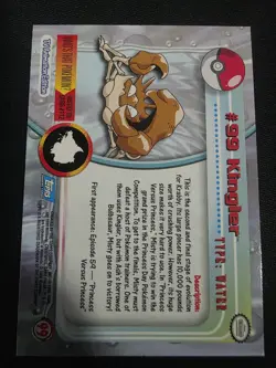 Kingler #99 Topps Chrome Series 2 Pokemon Card Holo 2000 TV Animation Edition - Image 2
