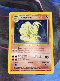 Pokemon TCG Ninetales Base Set Holo Unlimited Rare Card 12/102 LP - Image 1