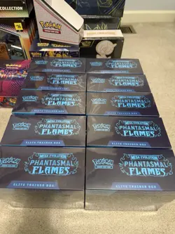 Pokemon: Mega Evolution Phantasmal Flames Elite Trainer Box Lot of 9 - Image 1