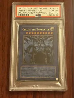 2003 YU-GI-OH! GBI-002 OBELISK THE TORMENTOR PSA 10 ENG Game Boy Advance English - Image 1