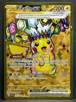 Pokemon Pikachu EX Sv08: Surging Sparks Hyper Rare Gold Holo Card 247/191 NM - Image 1