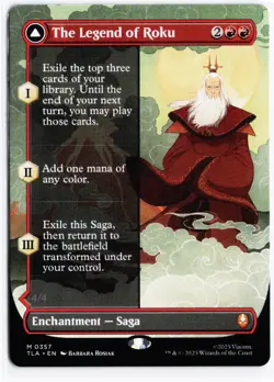 MTG The Legend of Roku (Borderless) M TLA 357 NM Normal - Image 1