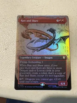 mtg borderless foil Ran and Shaw, dragon, Avatar the Last Airbender, unplayed - Image 1