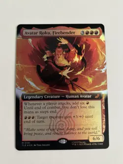 Avatar Roku, Firebender Extended Art FOIL Avatar The Last Airbender MTG NM 191 - Image 1
