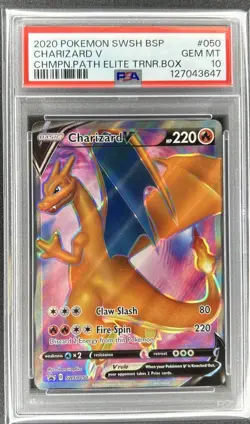 Charizard V PSA 10 2020 Pokemon SWSH BSP Champions Path Elite Trainer Box #050 - Image 1