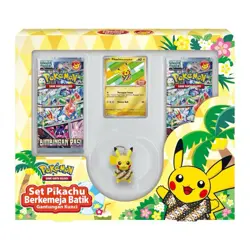 Pokemon TCG set PIKACHU Berkemeja Batik Keychain Set Box Promo INDONESIA Sealed - Image 1