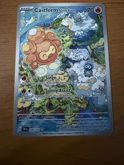 Pokemon TCG Castform Sunny Form Illustration Surging Sparks 195/191 - Image 1