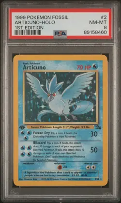 PSA 8 Articuno 1st Edition Holo - Pokemon TCG Fossil 2/62 - Image 1